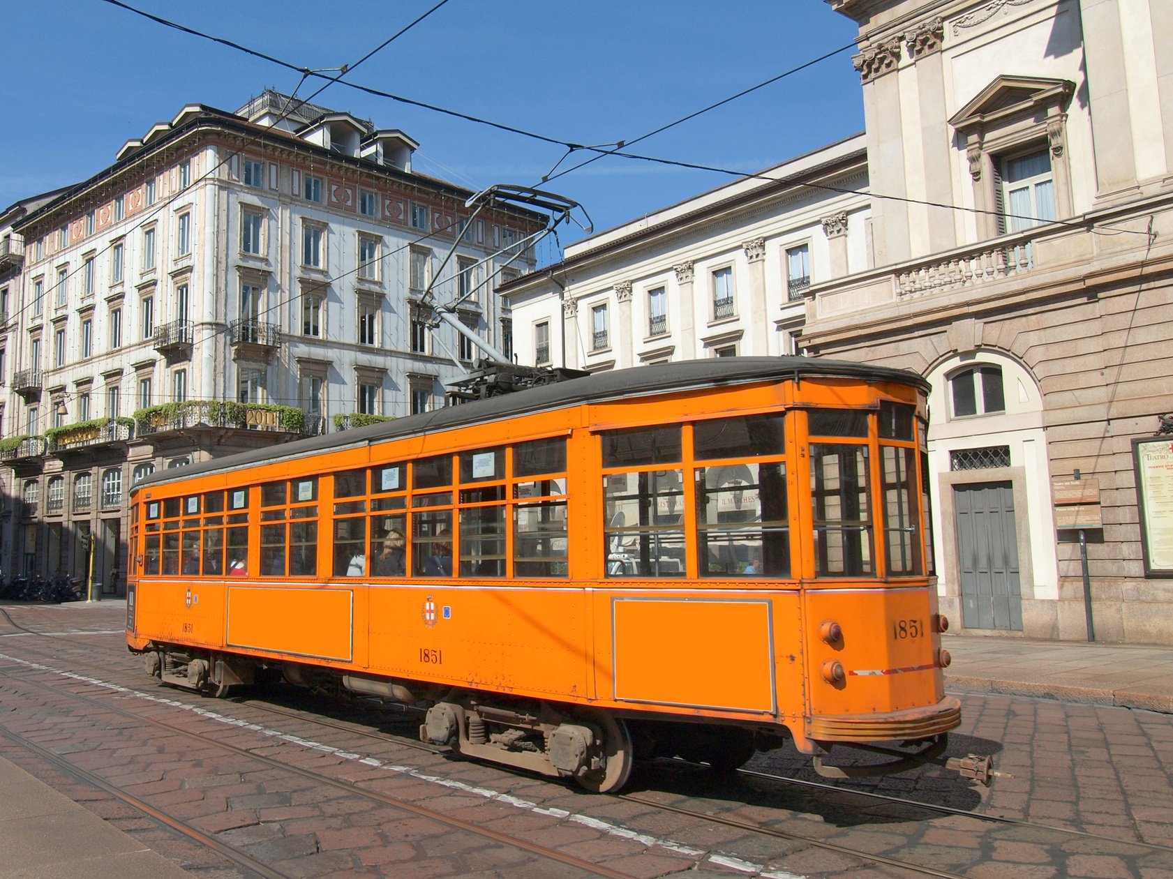 Vintage Historical Tramway Train in Milan, Italy