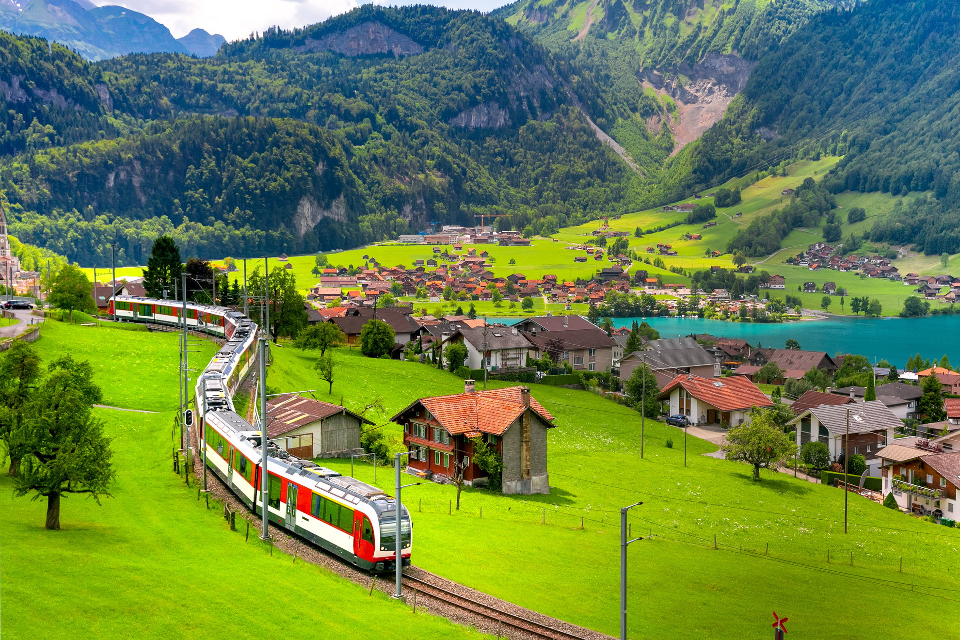 Switzerland, Mountains and Swiss Train